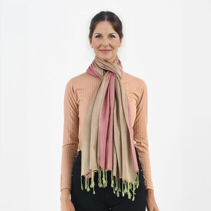 Superweicher doppelgewebter Schal, 70x170 cm, rosa