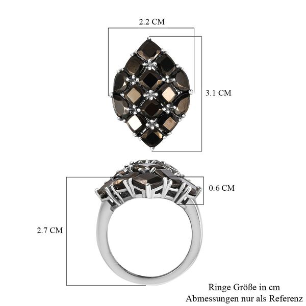 Elite Shungit Ring 925 Silber platiniert (Gr&ouml;&szlig;e 21.00) ca. 5,19 ct image number 7