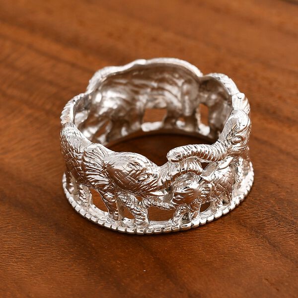 Royal Bali Kollektion - Ring mit Elefantenfamilien-Design in 925 Silber image number 1