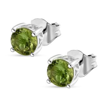 Nat&uuml;rliche Peridot Ohrringe, 925 Silber rhodiniert - 1,30 ct.