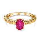 Afrikanischer Rubin (Fissure gefüllt) Ring, 925 Silber Gelbgold Vermeil, (Größe 18.00) ca. 1.09 ct