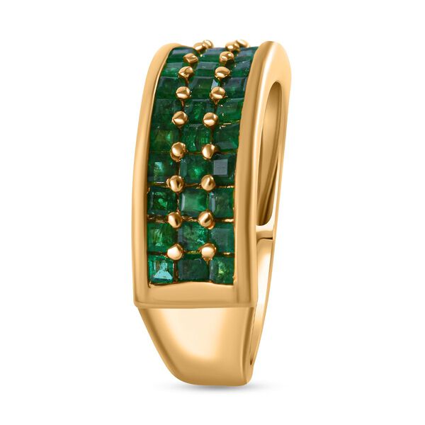 AA Gemfields Smaragd Ring, 925 Silber Gelbgold Vermeil (Gr&ouml;&szlig;e 17.00) ca. 1.67 ct image number 2