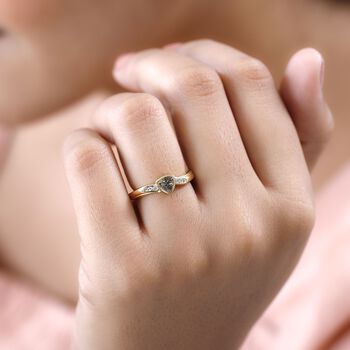 AA nat&uuml;rlicher, goldener Tansanit und Zirkon-Ring - 0,53 ct.