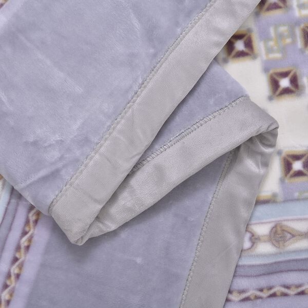 Wolkenweiche Decke mit floralem Muster, 200x230cm, lila image number 6