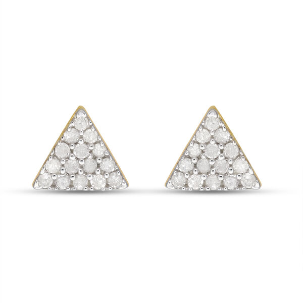 Diamant Cluster Ohrstecker in Silber, 0,20 ct.