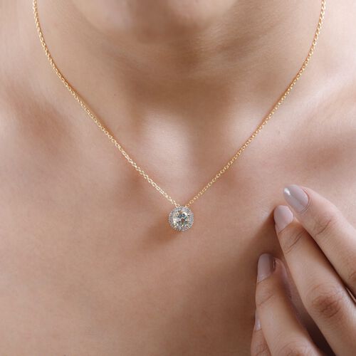 Triphan und Diamant Anhänger mit Kette - 1,09 ct. image number 1