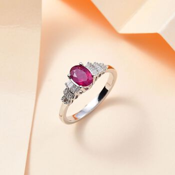 Afrikanischer Rubin und Diamant-Ring - 1,32 ct.