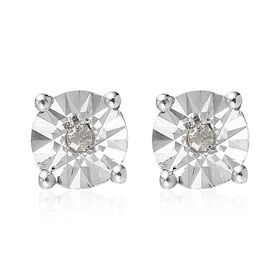 Diamant Ohrstecker 925 Silber platiniert