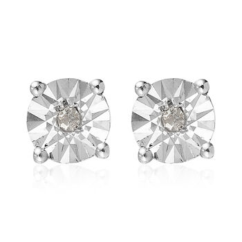 Diamant Ohrstecker 925 Silber platiniert