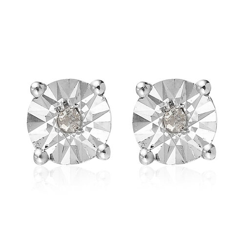 Diamant Ohrstecker 925 Silber platiniert image number 0