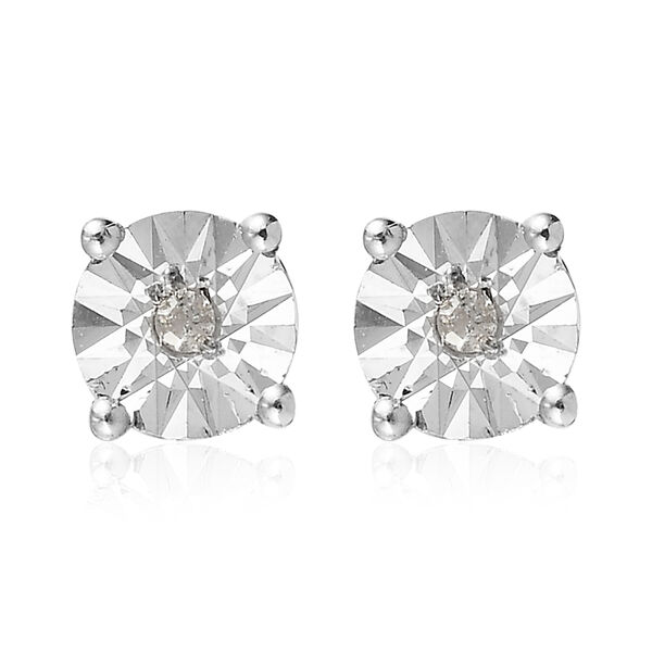 Diamant Ohrstecker 925 Silber platiniert