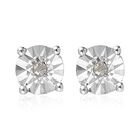 Diamant Ohrstecker 925 Silber platiniert