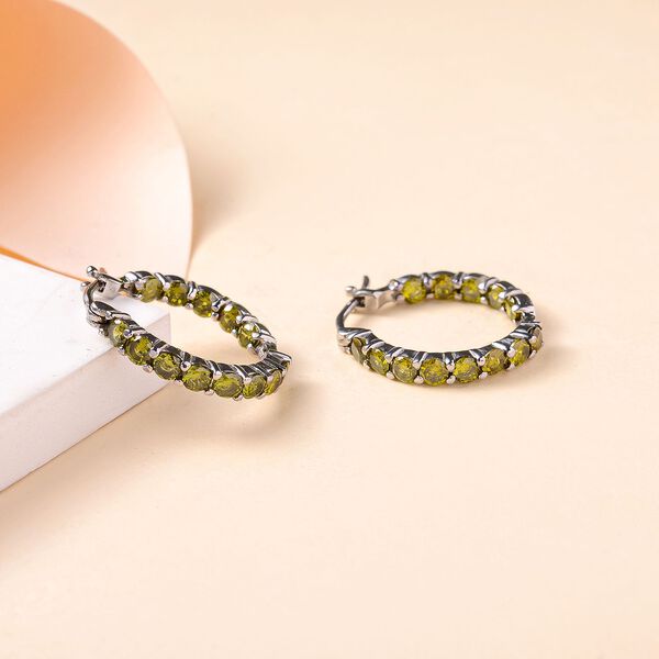 Peridot Zirkonia Ohrringe  Edelstahl ca. 5.33 ct image number 2