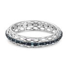 D'Joy Blauer Diamant Ring 925 Silber rhodiniert (Größe 18.00) ca. 0,15 ct