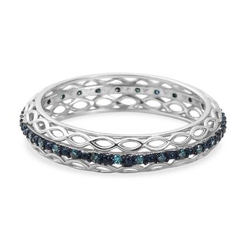 D'Joy Blauer Diamant Ring 925 Silber rhodiniert (Gr&ouml;&szlig;e 18.00) ca. 0,15 ct