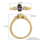 Tansanit und Zirkon Ring 925 Silber vergoldet  ca. 0,61 ct image number 6
