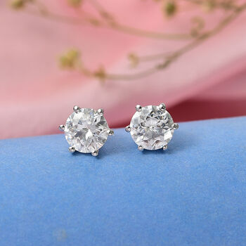 D'Joy Moissanit Ohrringe, 925 Silber rhodiniert - 1,90 ct.