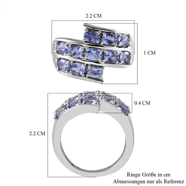 AA Tansanit-Ring, 925 Silber platiniert  ca. 1,86 ct image number 7