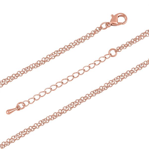 Weißer Kristall-Herz-Anhänger mit 73cm Kette in Roségoldton image number 4