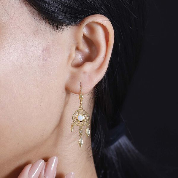 AA Natürliche, äthiopische Welo Opal und Zirkon Ohrringe - 0,45 ct. image number 3