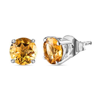 Citrin Ohrringe, 925 Silber platiniert ca. 2.56 ct