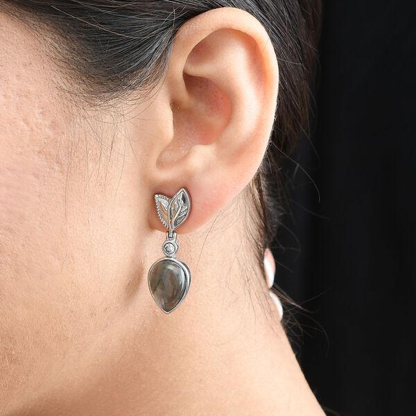 Labradorit und Topas Ohrringe - 12,36 ct. image number 3