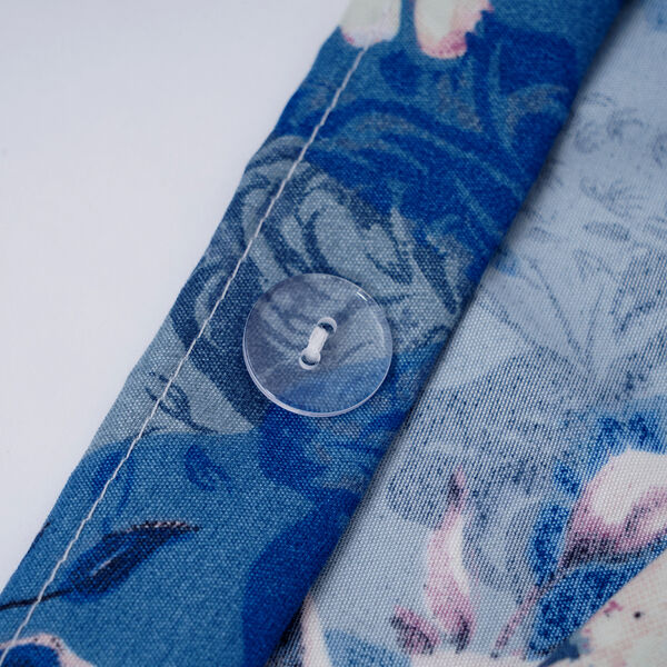 3er-Set Bettbezug, Größe: 80x80 cm und Kissenbezug, Größe: 40x80 cm, Blumenmuster, Blau image number 3