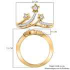 Diamant 3 Stern Ring 925 Silber Gelbgold Vermeil image number 6