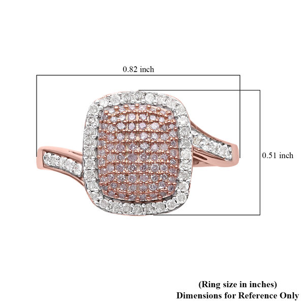 Nat&uuml;rlicher rosa und wei&szlig;er Diamantring - 0,50 Karat. image number 5