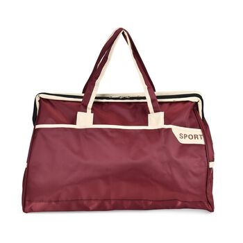 Elegante Nylon-Reisetasche mit Gro&szlig;em Stauraum, Gr&ouml;&szlig;e: 48 x 22 x 29 cm, Burgunderrot