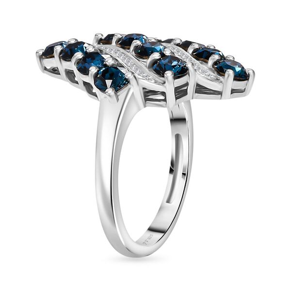 J Francis gefertigt mit SWAROVSKI- Montana und weißer Swarovski Kristall Ring image number 5