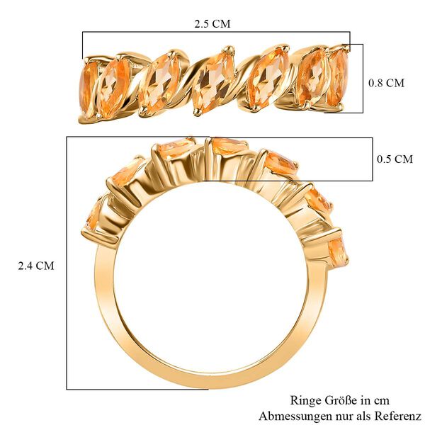 Citrin Ring 925 Silber Gelbgold Vermeil (Größe 21.00) ca. 1,51 ct image number 7