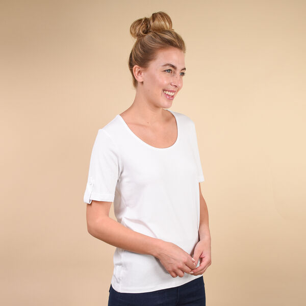 Damen kurzes Ärmel T-Shirt, Weiß image number 1