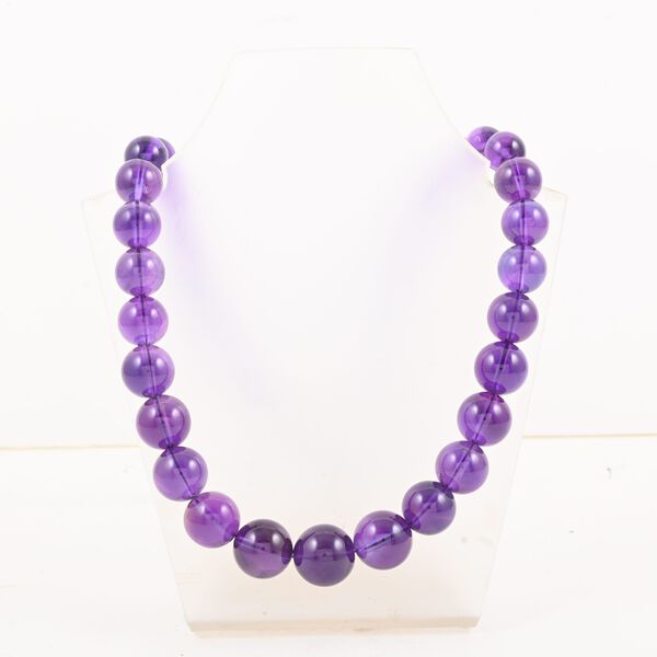 LUXORO zertifiziert und geprüft AAA afrikanische Amethyst Halskette in 585 Gold, 45 cm - 275 ct. image number 5