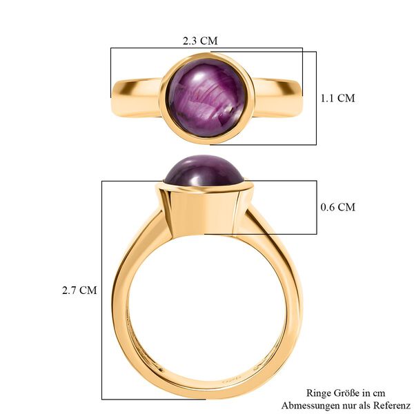 AA Sternrubin Ring, 925 Silber Gelbgold Vermeil, (Gr&ouml;&szlig;e 18.00) ca. 4.66 ct image number 7