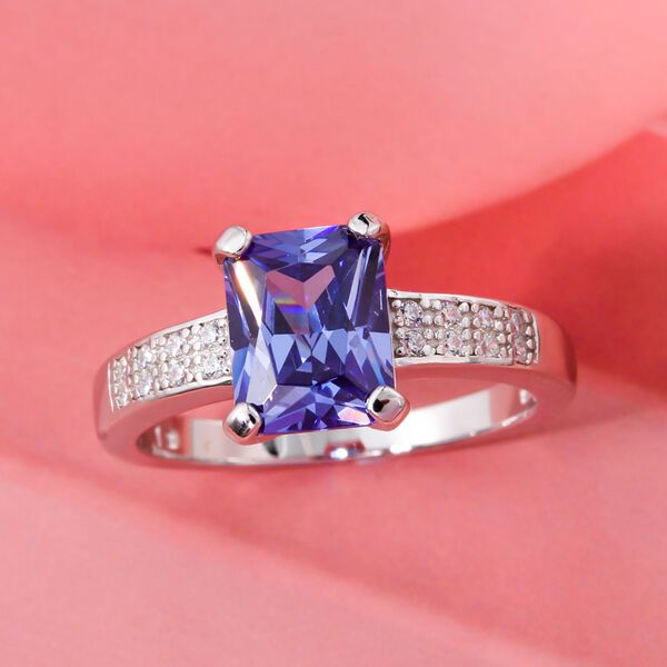 Lustro Stella blauer und weißer Zirkonia Ring image number 1