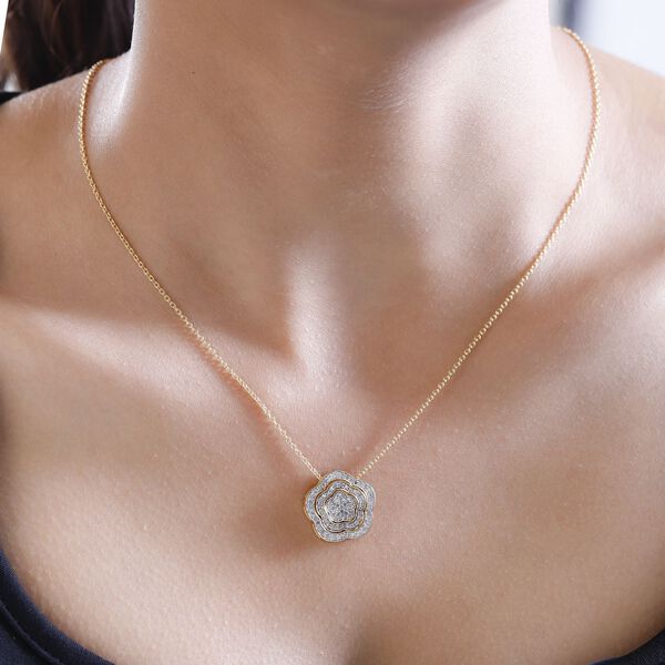 Weißer Diamant austauschbarer Anhänger mit Kette - 0,50 ct. image number 2