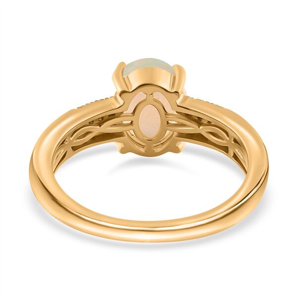 Nat&uuml;rlicher, &auml;thiopischer Welo Opal und gelber Diamant-Ring - 1,30 ct. image number 7