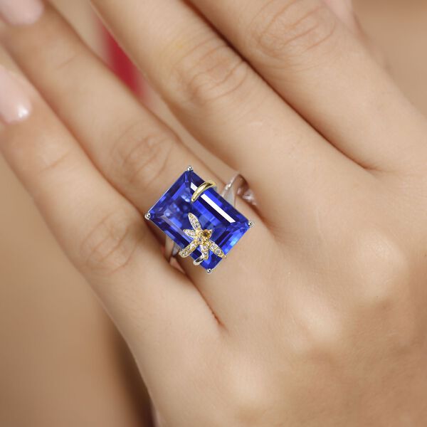 GP Trionfo Kollektion- Tansanit-Farbe Quarz, Citrin, Zirkon und Kanchanaburi blauer Saphir-Ring - 12,49 ct. image number 3