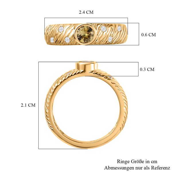 AA natürlicher goldener Tansanit und Zirkon-Ring - 0,52 ct. image number 7