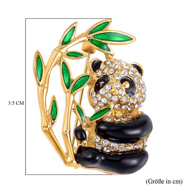 Wei&szlig;er Kristall Brosche  emailliert image number 4