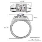 LUSTRO STELLA Hergestellt mit ZIRKONIA Herren Ring 925 Silber Platin-Überzug (Größe 20) image number 5