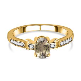 AAA Turkizit und weißer Zirkon-Ring - 0,96 ct.