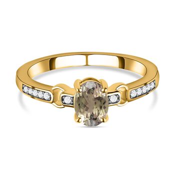 AAA Turkizit und wei&szlig;er Zirkon-Ring - 0,96 ct.