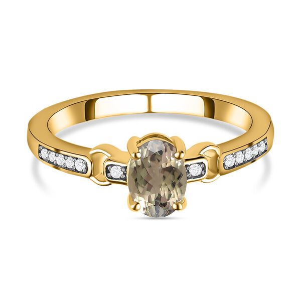 AAA Turkizit und wei&szlig;er Zirkon-Ring - 0,96 ct.