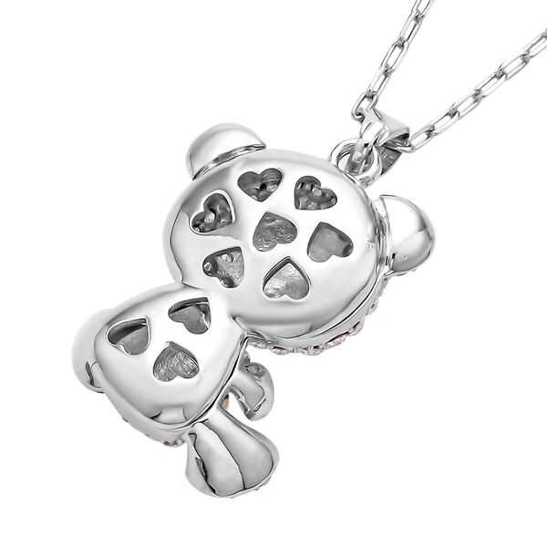 2er-Set, weißer und schwarzer Kristall-Anhänger mit Kette und Ohrringe - 9,09 ct. image number 5