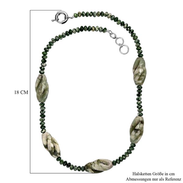 Sesam Jaspis und Grünfleck Achat 50cm Halskette - 266 ct. image number 6