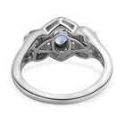 Tansanit und weißer Zirkon-Ring, 925 Silber platiniert  ca. 1,08 ct image number 5