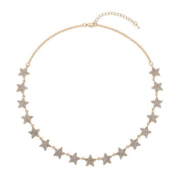 Wei&szlig;e Kristall-Halskette in Goldton - 20 ct.