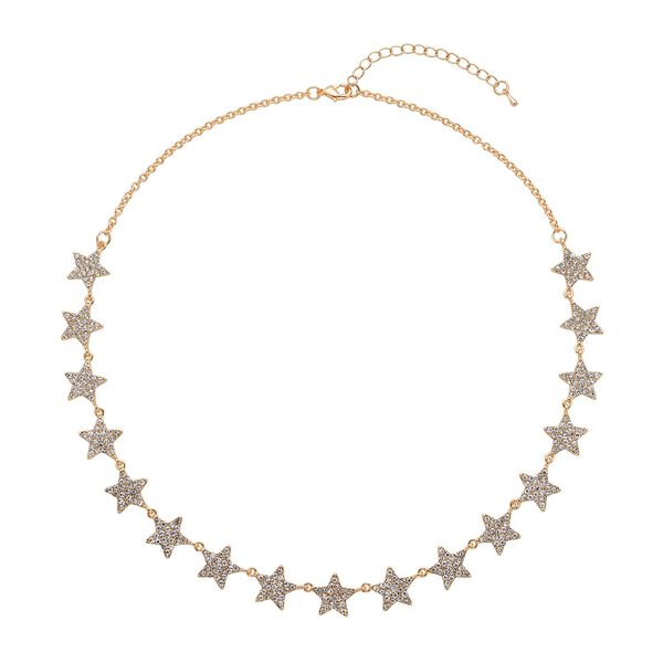 Wei&szlig;e Kristall-Halskette in Goldton - 20 ct.